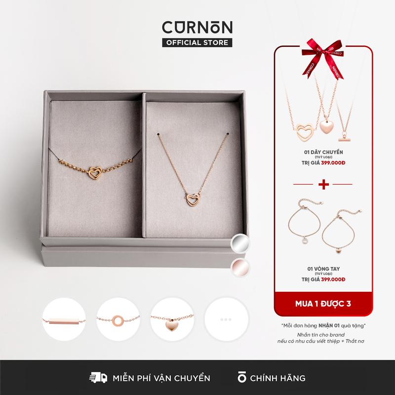 MUA 1 TẶNG 3 Combo Vòng cổ kèm Vòng Tay Lắc tay Nữ Curnon Sincera - Trang Sức Vòng Xích Phong Cách Tinh Tế Điệu Đà Cá Tính - Chất Liệu Thép Không Gỉ Thiết Kế Màu Bạc và Gold 18K Lấp Lánh - Tạo Điểm Nhấn Cho Nhiều Loại Trang Phục