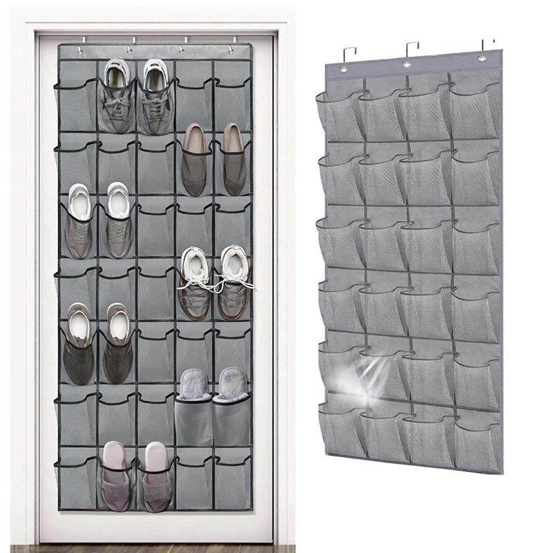 Multi Grid Hanging Storage Bag, 1 Count Foldable Breathable Shoe Storage Organizer, Space-saving Shoe Organizer, Cozy Home Accessories, Home Organizer for Closet Sundries, Bedroom Accessories, Room Accessories, Room Essentials 0