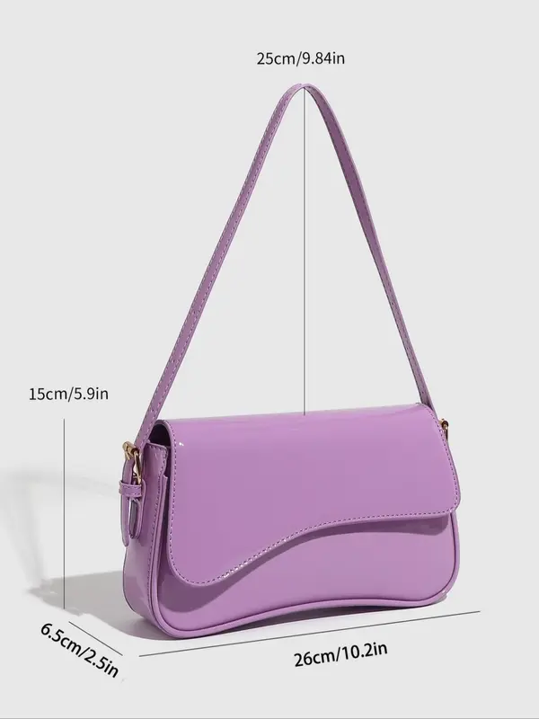 Women's Solid Color Shoulder Bag, Fashionable PU Leather Crossbody Bag for Daily Used, Casual Trendy Versatile High-quality Daily Commuting Bag 1