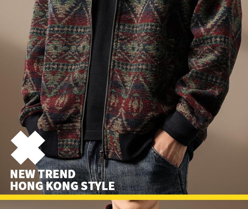 Product Introduction of High-end Ethnic Style Wool Knit Jacket for Men, Autumn Loose Fit, Large Size 560g Heavy Retro Cardigan Sweater Trendy Pedal 27