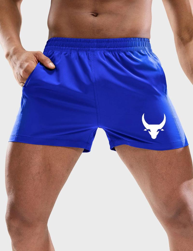Product Introduction of Summer men's sports bullhead shorts with zippered pockets, suitable for running and fitness, breathable quick drying shorts 5