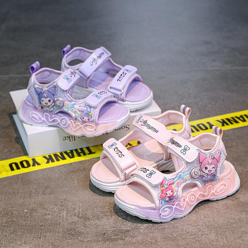  Dép Công Chúa My Melody Cho Bé Gái Hàng Mới Về Mùa Hè 2025 Có Khóa Dán Kuromi Và Chó Nhồi Bông Giày Đi Biển Học Sinh Phát Sáng 