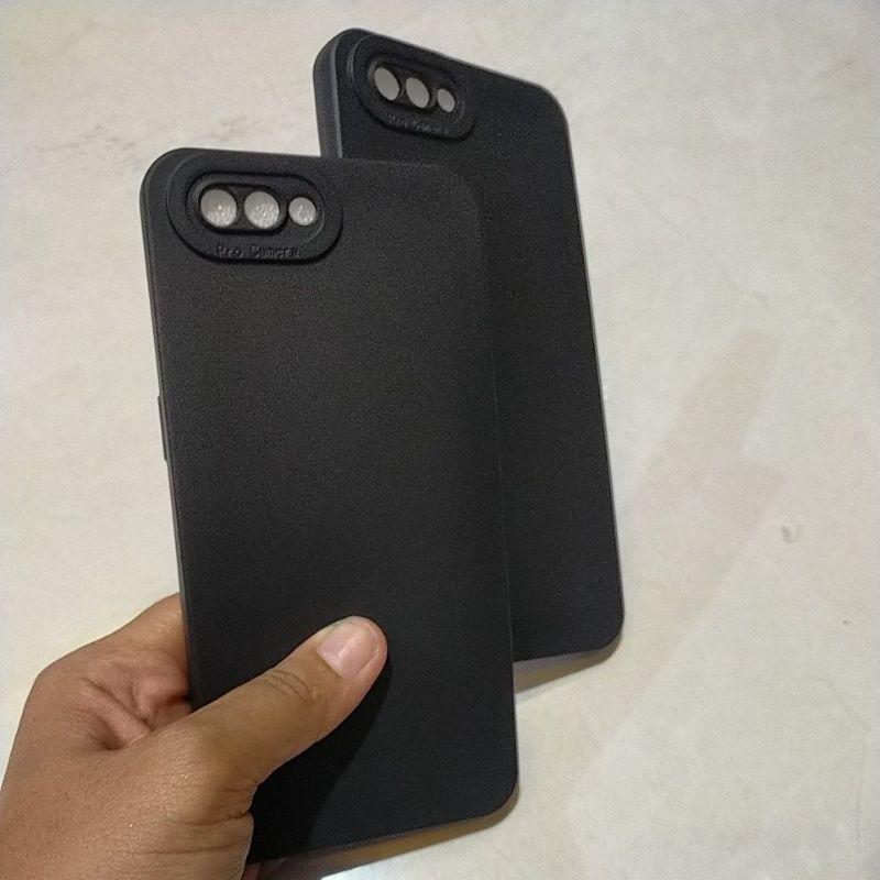 Softcase Cocok Untuk HP OPPO A3S Case Casing Silikon Hand Phone Full Black Bahan Lentur 4