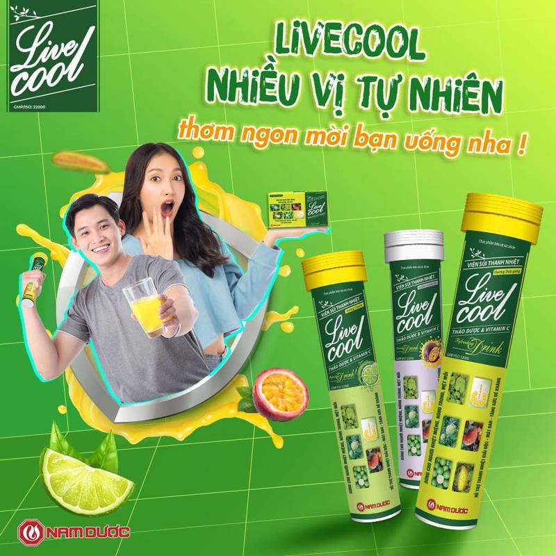 Product Introduction of [Combo 3 Tuýp] Viên sủi thanh nhiệt Livecool Nam Dược hương dưa gang 16 viên x 4g hỗ trợ giảm nhiệt miệng nóng trong 0