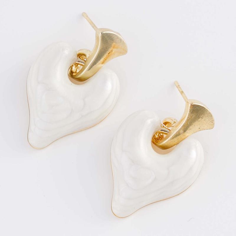 Kaulanada Earrings Anting Drop Gantung Wanita Gold Plated Heart with Sterling Silver Posts 0