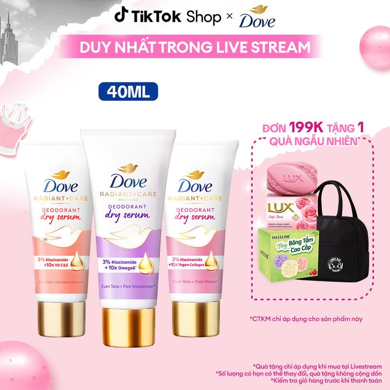   FS   CHÍNH HÃNG  Dove Serum dưỡng sáng khử mùi Dove dành cho nữ với 3% Niacinamide giúp da sáng mịn đều màu 40ml tốt như lăn khử mùi 3  