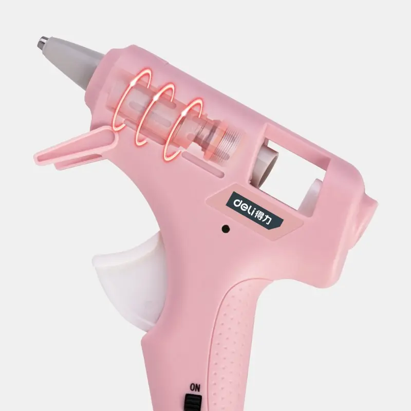 Deli Hot Melt Glue Gun / Lem Tembak 20W 2 Warna 10 Lem DL39002X - Biru pink 4