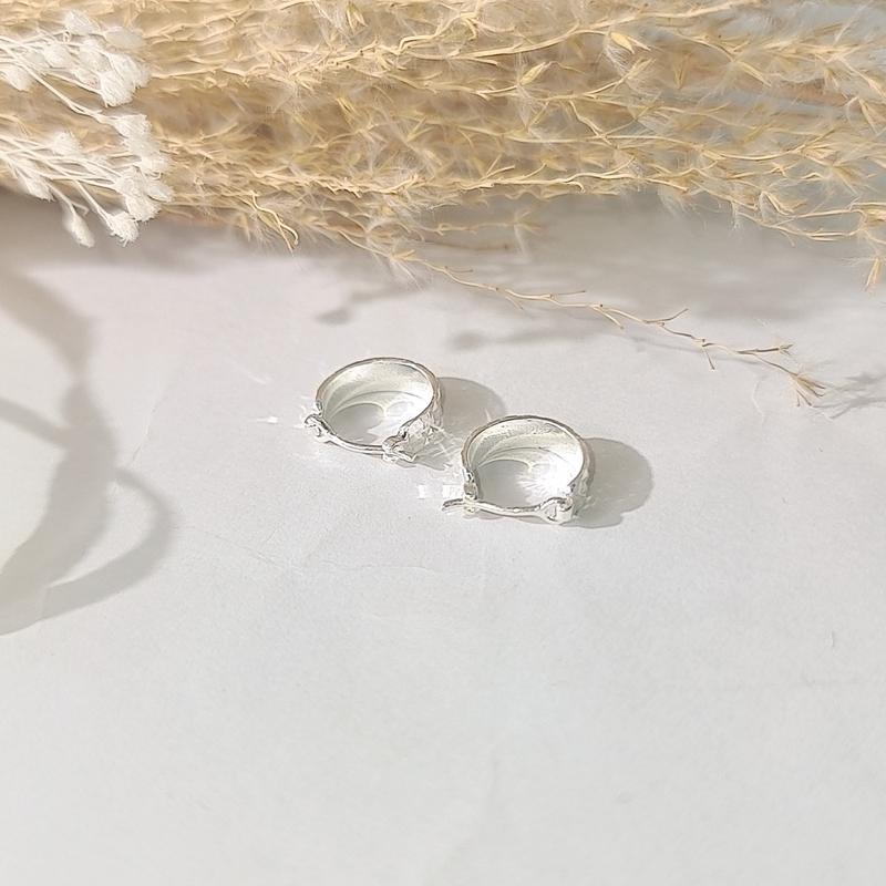 Bông tai Mo phay tinh xảo QMJ T292 bạc 925 cao cấp(MÀU BẠC TRẮNG SANG - không xi kim) 2