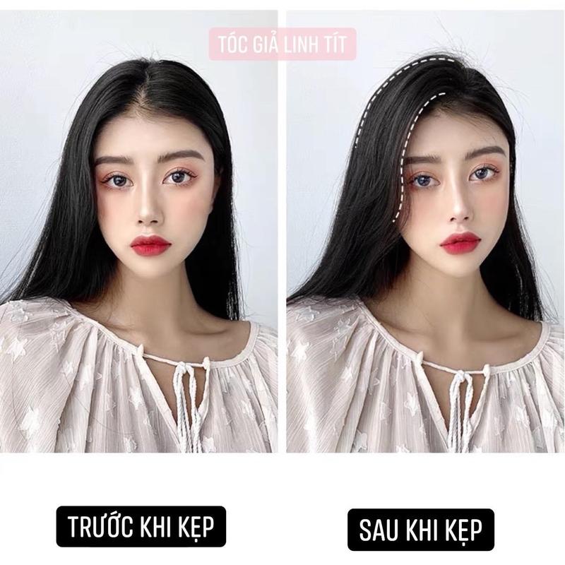 ( Mua 1 tặng 1) Kẹp phồng chân tóc dệt từ tóc t h a t chất liệu vải mềm nhẹ tự nhiên không lộ viền