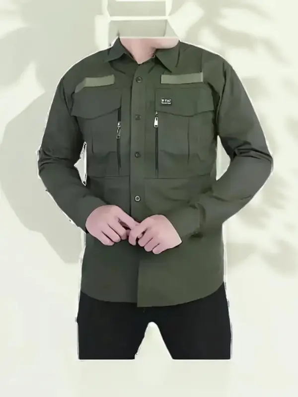 kemeja pria tactical w tac lengan panjang Army viral 2