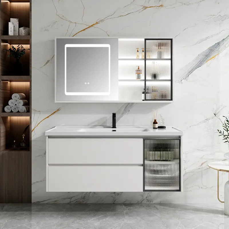 Bathroom Cabinet Combination Stone Plate Seamless Basin Hand Washing Washbasin Cabinet Bathroom Cabinet