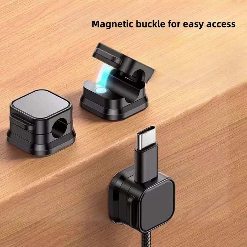Cable Management Holder, 6 Counts Magnetic Cable Organizer, Cable Management Clip, Desk Organizer for Home Office, Desk Accessories 5