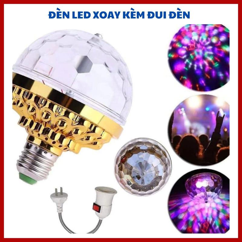 Đèn Led Xoay Bảy Màu Kèm Đui Đèn, Đèn Xoay Vũ Trường Trang Trí Phù Hợp Các Dịp Lễ Tết Tiệc Sinh Nhật, Phòng Hát
