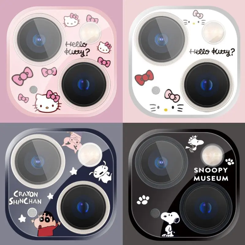 Phim Ống Kính Điện Thoại Hello Kitty, Thiết Kế Dễ Thương, Tương Thích Với Iphone16promax Và Apple 14 / 13 / 11, Phim Màu Hoạt Hình, Bao Gồm Tất Cả Phụ Kiện