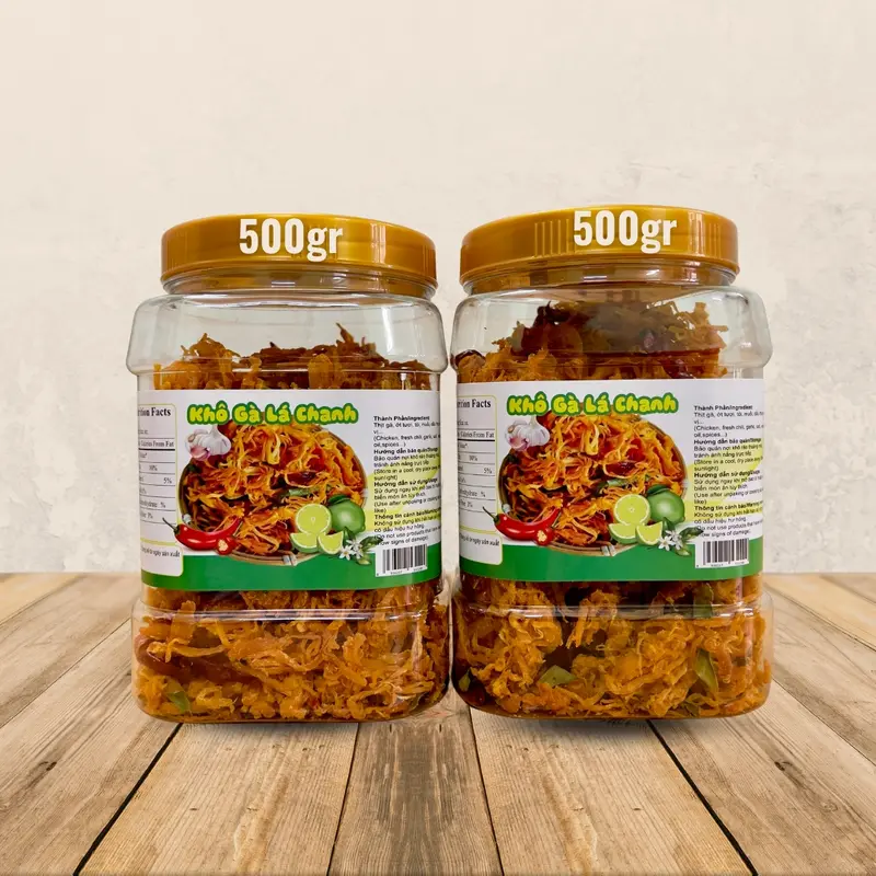 Khô Gà Lá Chanh, Khô gà bơ tỏi Loại 1 Siêu Ngon Hộp 500GR - Sản Phẩm Đạt Tiêu Chuẩn Vệ Sinh An Toàn Thực Phẩm khô  galachanh 2