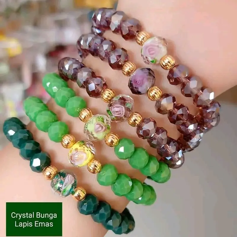 Gelang kristal bunga 1
