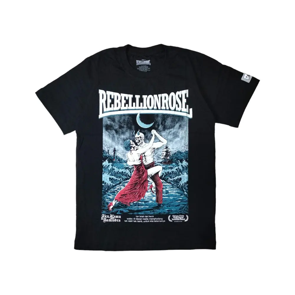 Kaos Pendek Lengan TSHIRT REBELLION ROSE - SAMUDRA BK Short Sleeved Unisex 100% Combed Cotton - Sablon