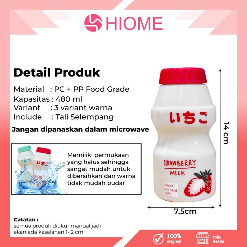 HIOME Botol Minum Yakult Korea 480ML Botol Air Munim Unik Viral Model Yakult BAP FREE 4
