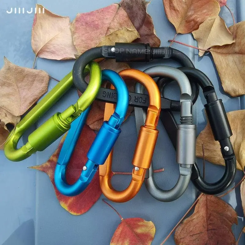 JiiiJiii Outdoor aluminum alloy D-type quick hanging travel camping carabiner equipment camping carabiner large color hanging buckle