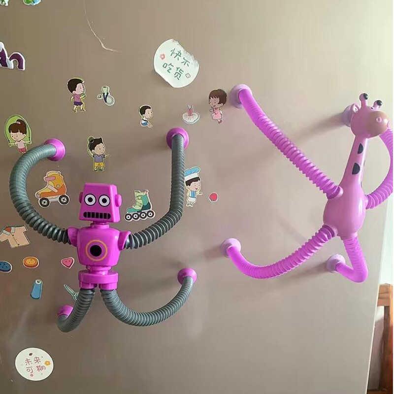 Product Introduction of 2pcs lot Suction Cup Telescc Robot Shape Stretch Tube Giraffe Educational Decompression Anti stress Squeeze Toy 15