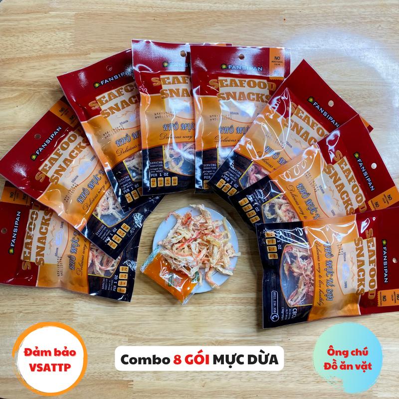 Combo 8 túi mực dừa - Ông chú đồ ăn vặt Snack