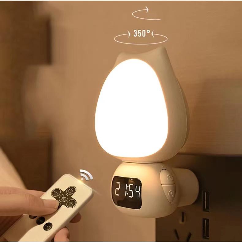 Lampu Tidur Model Kucing LED Wireless Lampu Tidur Jam Remote Digital Rechargeable - Lampu Hias Kamar 1