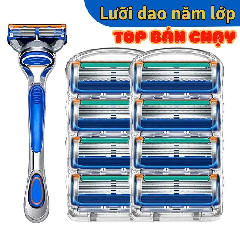 Bộ Dao Cạo Râu 5 Lưỡi Cao Cấp SG DECOR Cây Cạo Râu Êm Ái Thiết Kế Thông Minh Bảo Vệ Da An Toàn Tiết Kiệm Thời Gian