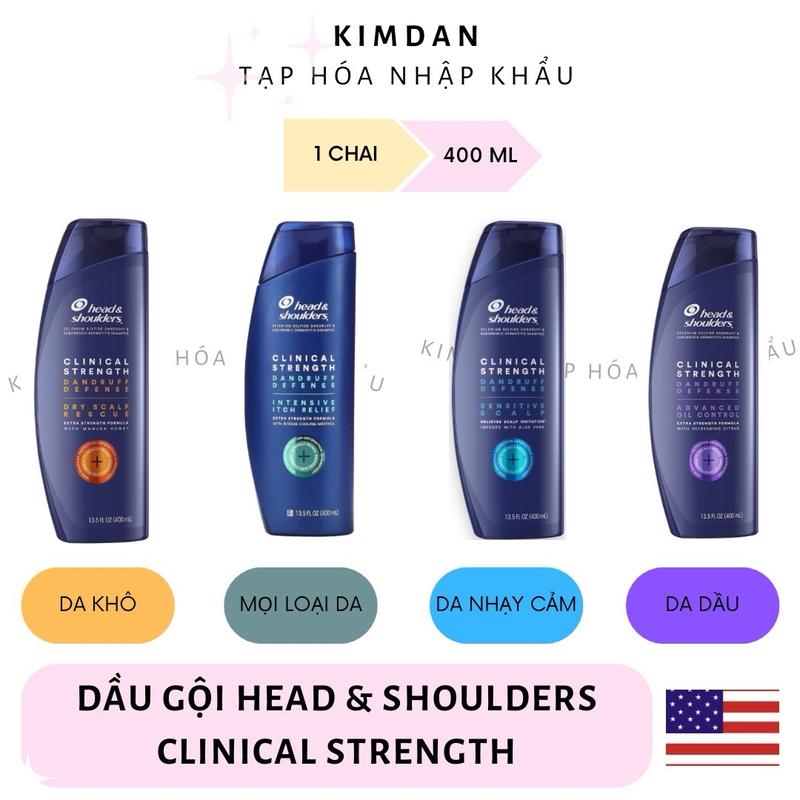 DẦU GỘI HEAD & SHOULDERS CLINICAL STRENGTH 400ML - NHẬP KHẨU MỸ CHO DA ĐẦU GÀU, NẤM, NGỨA