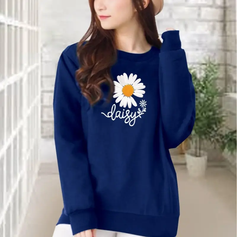 Kaos Wanita Lengan Panjang / Atasan Cewek  Babyterry Flowers Sablon 0