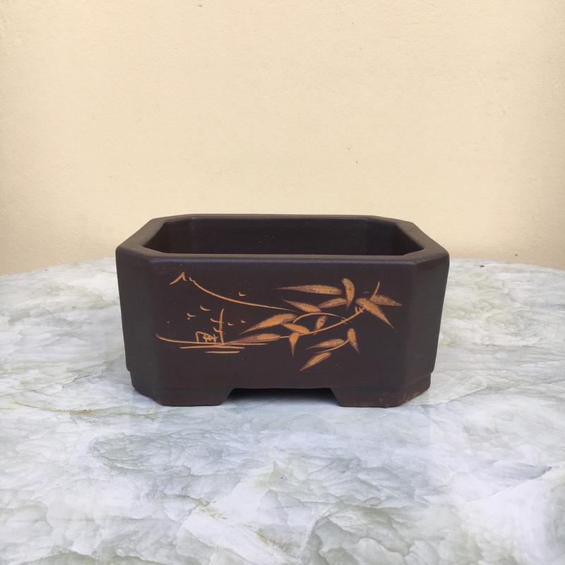  GV. Chậu bonsai Chữ nhật mini đất nung gốm Bát tràng 1 size BM-104 