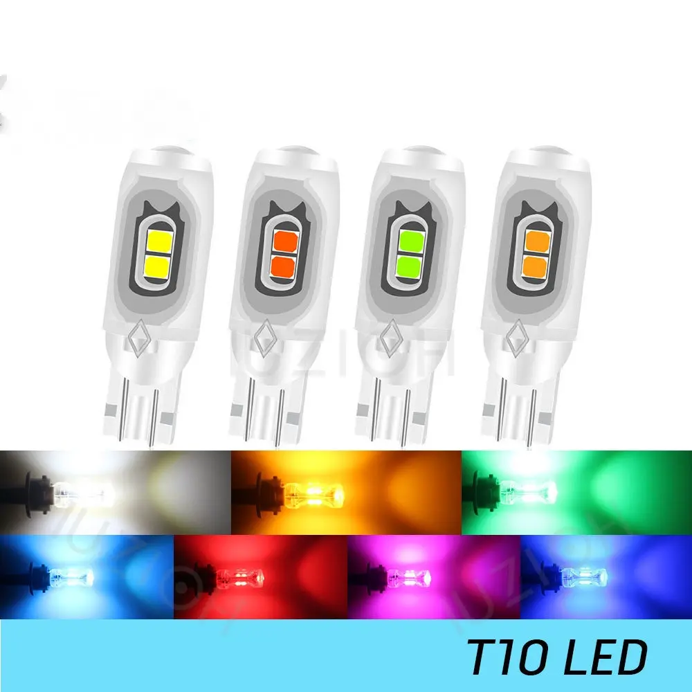 1 pcs  T10 W5W lens  Led Flash Strobe Bulb 194 WY5W Flashing Interior Parking License Plate Reading Signal Lamp 12V Car Tail Light
