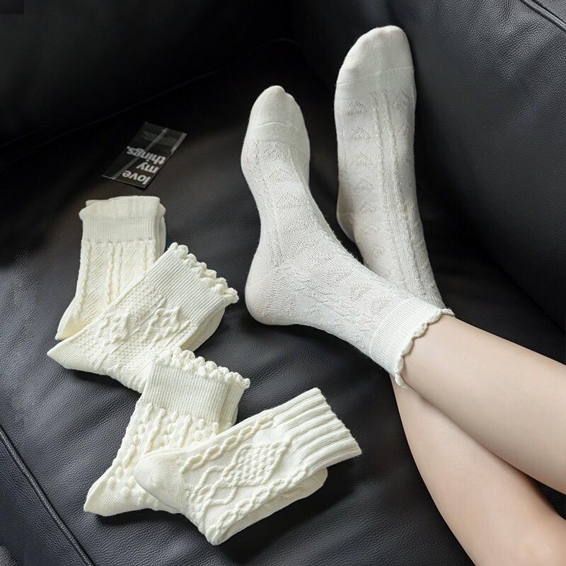 ￼5pairs School Socks, Cute Cotton White Socks Comfortable elementary Kids Socks Adults socks girl socks