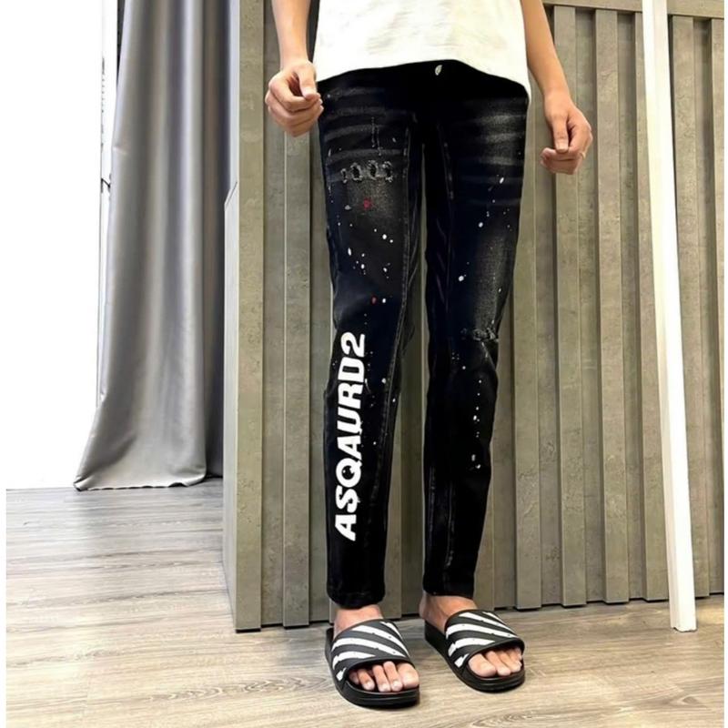 ASQAURD2 Quần Jean Nam Thời Trang Boy Phố Chất Liệu Jeans Cao Cấp Co Giãn Mềm Mại Có 2 Túi Xéo Trước Và Sau Phù Hợp Mọi Lứa Tuổi Màu Xanh Đen Dài D2