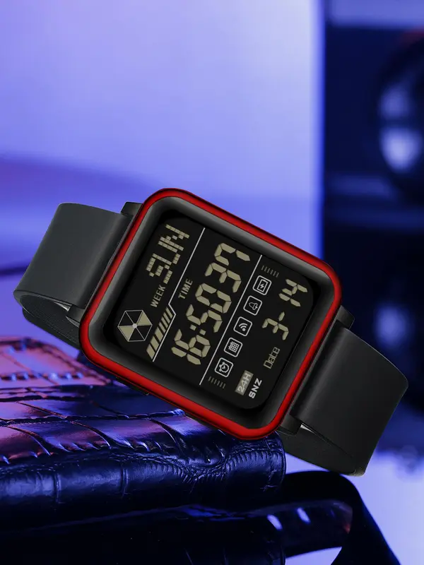 Men's Sportive Digital Watch, Fashionable Digital Watch with Luminous Dial & Waterproof Feature, Trendy Watch for Men for Father's Day Gift with Box 3