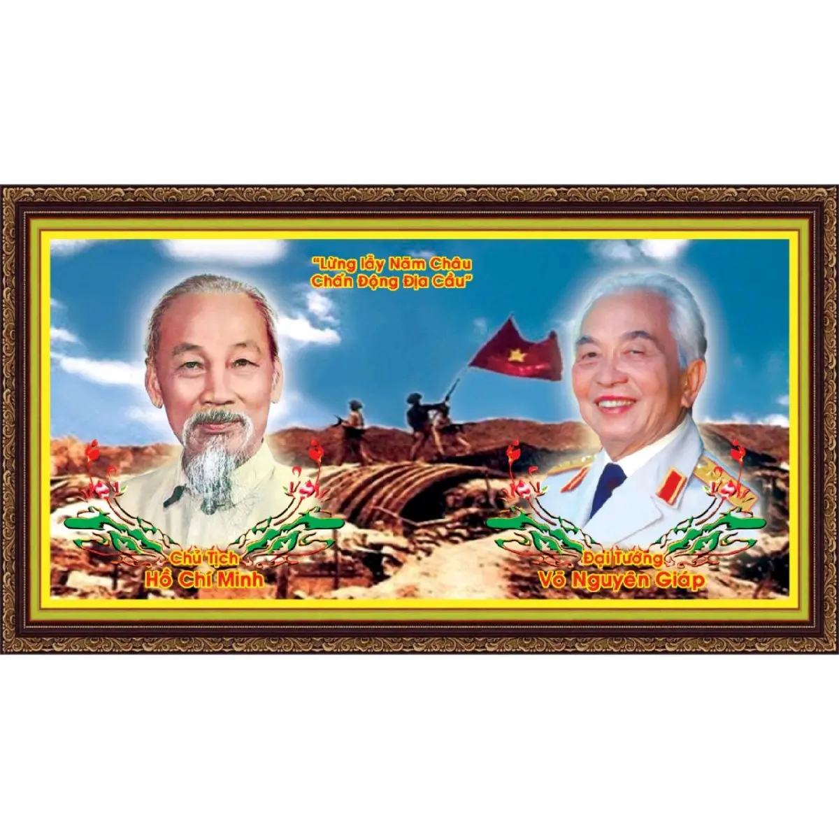 {20x30cm} Tranh Bác Hồ Bác Giáp để bàn/ tranh tráng gương/ tranh treo tường/ cỡ theo yêu câu lh shop Phòng Khách Decor Tường Treo Phòng