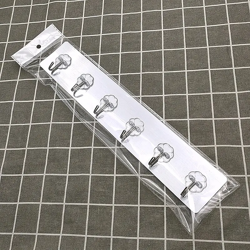Dính Tường Nhôm 6 Móc Inox 0
