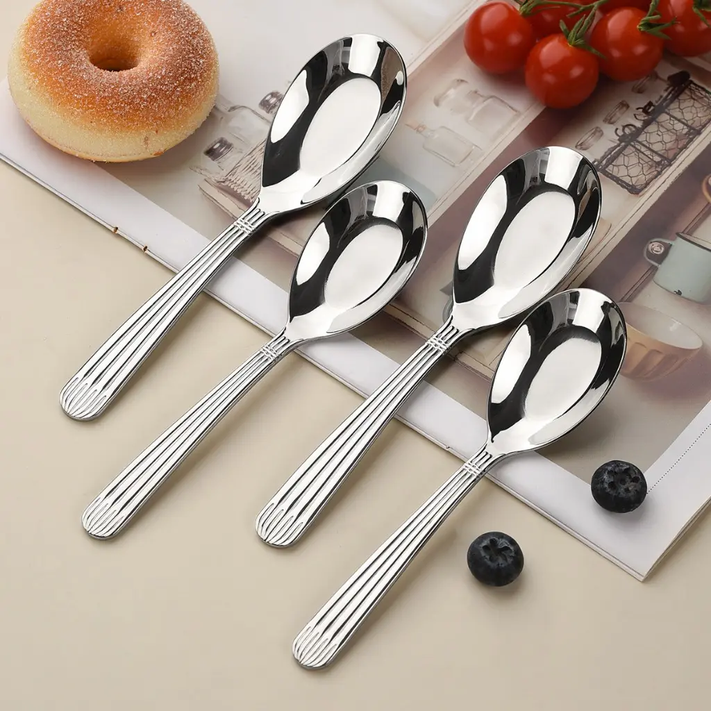 Thìa Nấu Ăn, Thép Không Gỉ 304, Gia Dụng, Thìa Súp Uống Nước, Dày Và Rèn, Thìa Rãnh, Thích Hợp Cho Trẻ Em Và Trẻ Sơ Sinh, Thìa Đáy Phẳng