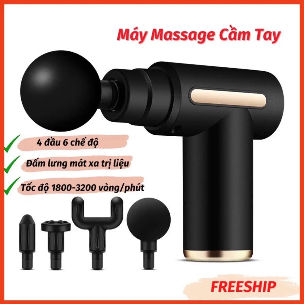 (Loại 1 pin 1200) Máy Massage Cầm Tay Mini Cao Cấp  - Công Nghệ AI Cảm Biến Lực Nhấn Giúp Giảm Đau Mỏi, Giãn Cơ Sau Tập Luyện