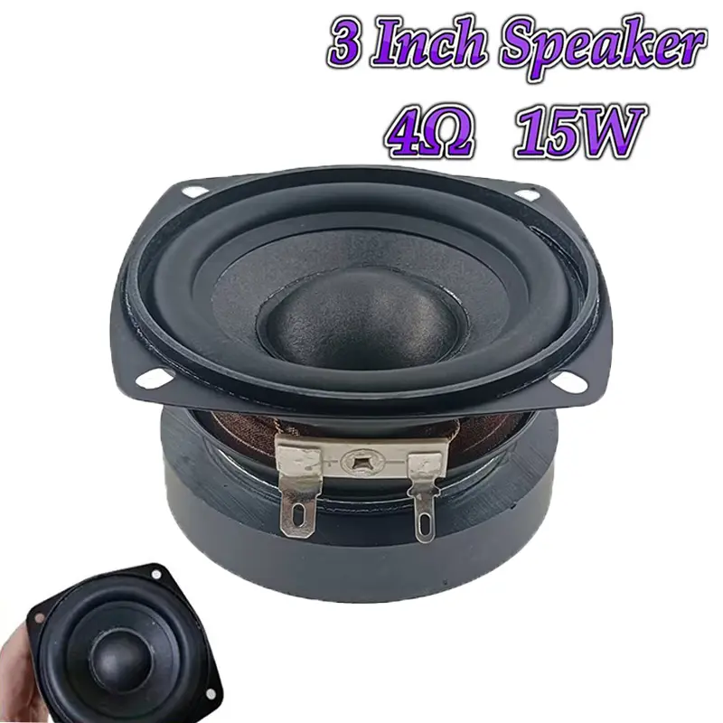 Mini Subwoofer Speaker 3 Inch 15W High Power HIFI Low Bass 3 In Magnet Tebal Karet Besar Speaker Mid-bass 3 Inci 4 Ohm 15W