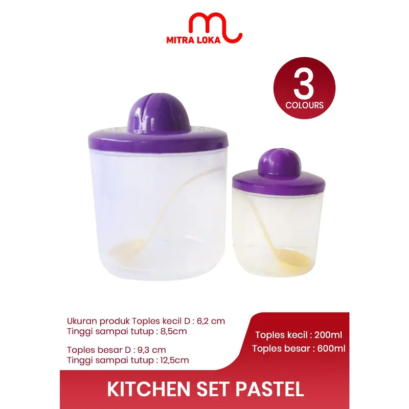 Mitra Loka Kitchen Set Tempat Bumbu 7 in 1 Rak Bumbu Dapur Gantung Dengan 8 Wadah Garam Lada GRATIS Sendok Pelastik 1