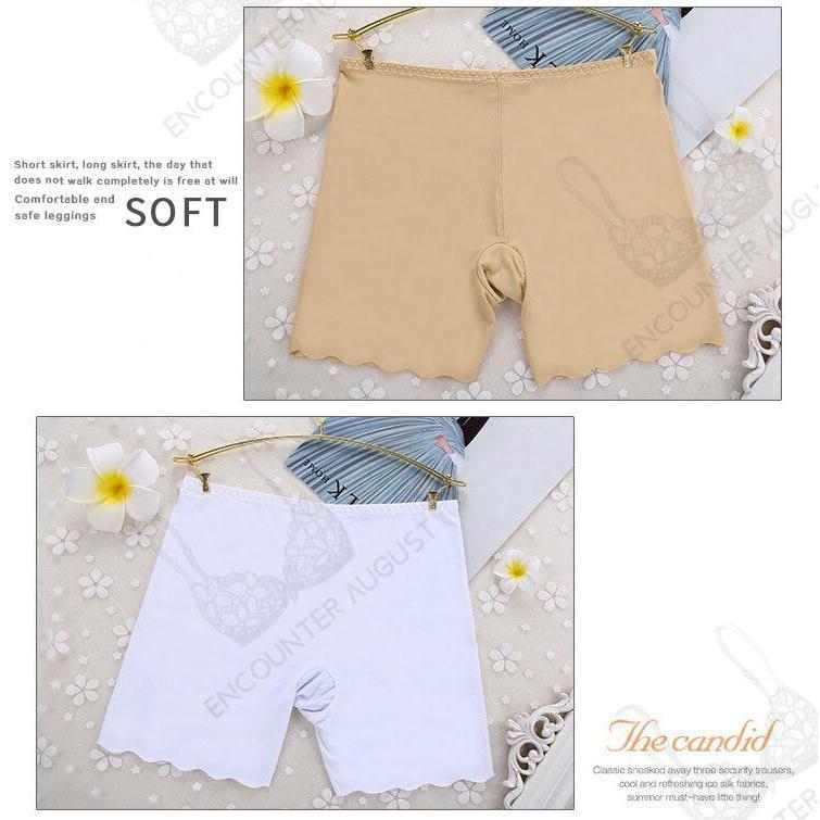 Dámské bezpečnostní kraťasy Ice Silk Bezešvé elastické spodní prádlo Krátké legíny Kalhoty Spodní prádlo Kraťasy M L XL 762 Kalhotky Dámské oblečení_voghion.com