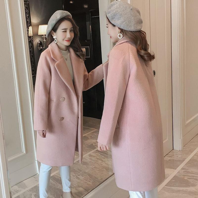Product Introduction of Plus Size Thicken Cotton Woolen Jacket Women's Mid-Length Autumn Winter Korean Version Loose Woolen Coat 18