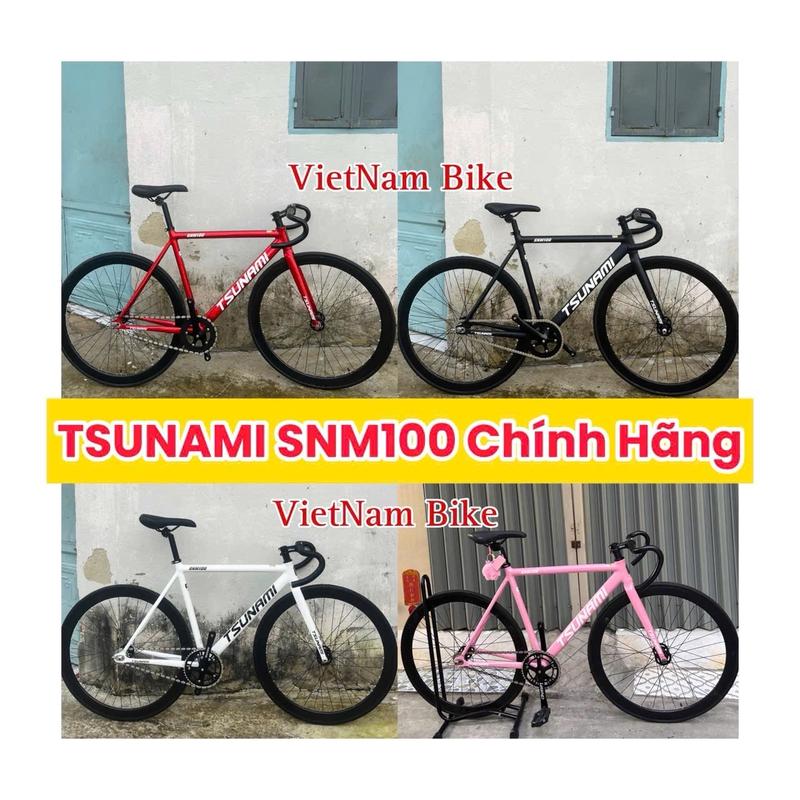 Xe đạp thể thao fixed gear Tsunami SNM 100 khung nhôm real đủ màu bảo hành khung sườn 12 tháng ( kèm strap và dụng cụ lắp ráp ) Sports