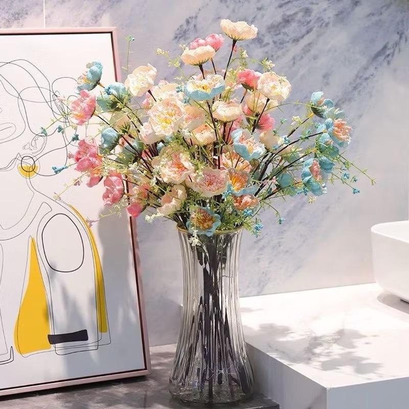  Combo 10 cành hoa Trà Gạo Cổ một cành 60cm gồm 5 đầu bông và nhiều búp non nhiều màu trang trí nhà cửa decor hoa để bàn Decor Phòng Hoa Trà 