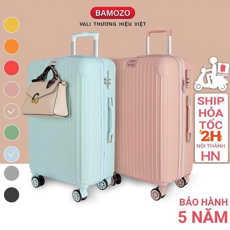  Vali Kéo Bamozo 8801 bản Cao Cấp Size 20 24 Inch Nhựa Chống Va Đập Trầy Xước 