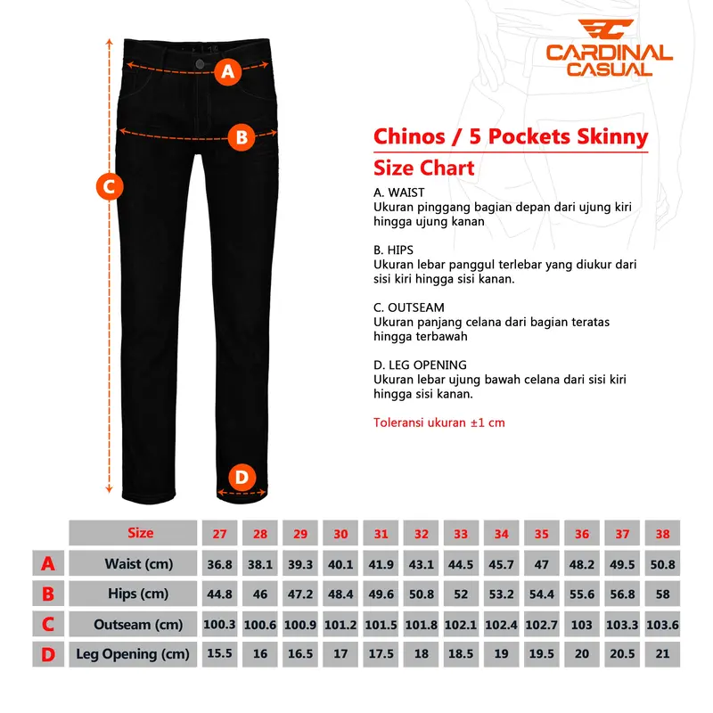 Cardinal Celana Panjang Chinos Skinny Pria E0118BK03E 4