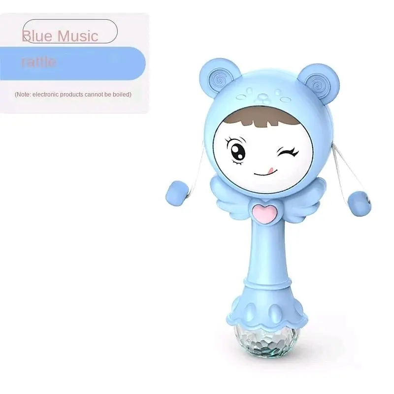 Mainan Rattle Drum Musik+Lampu Teether Bersuara Lucu Lampu Toys 6