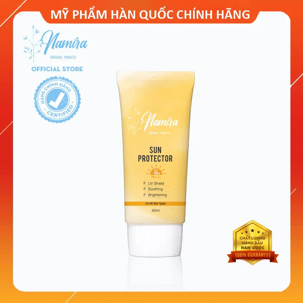 Kem Chống Nắng Kiềm dầu Nâng tông Namira Hàn Quốc SPF50+ PA++++ 50ml Skincare Sunscreen