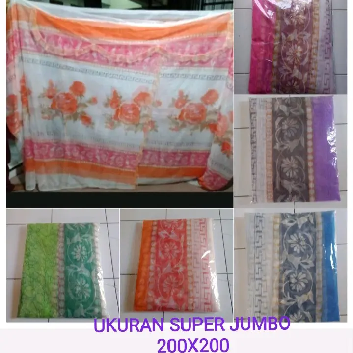 Kelambu motif bunga rumbai tebal ukuran super jumbo 200x200