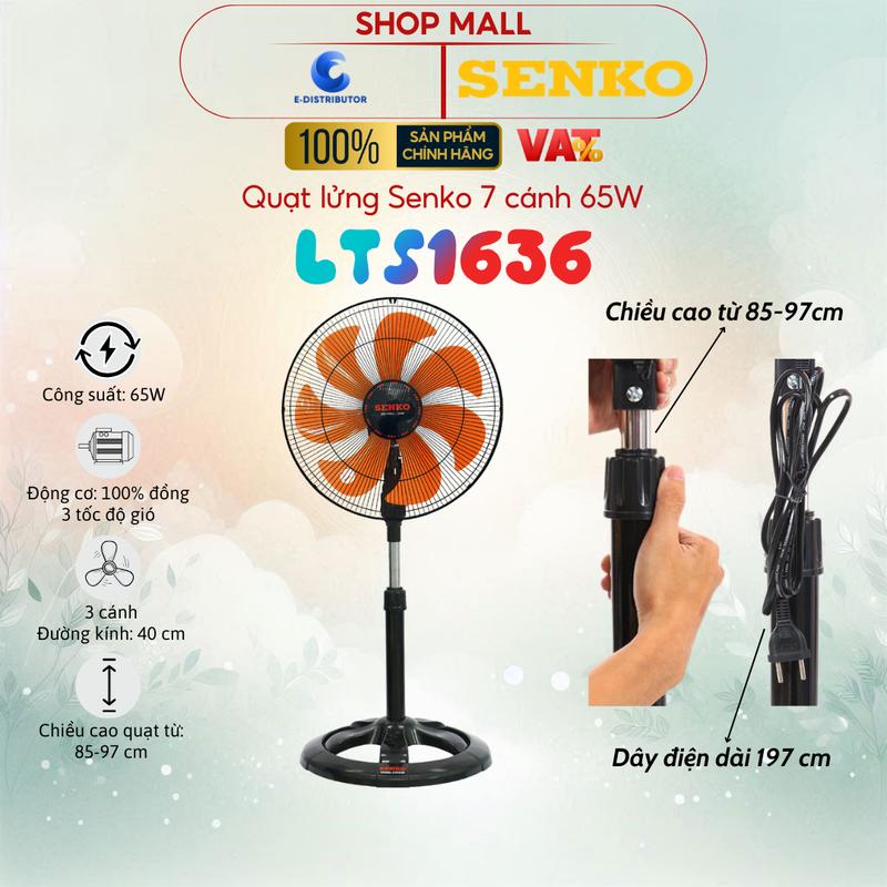 [HỎA TỐC] Quạt lửng Senko 7 cánh 65W LTS1636 - Chính hãng 100% - Màu tuỳ chọn